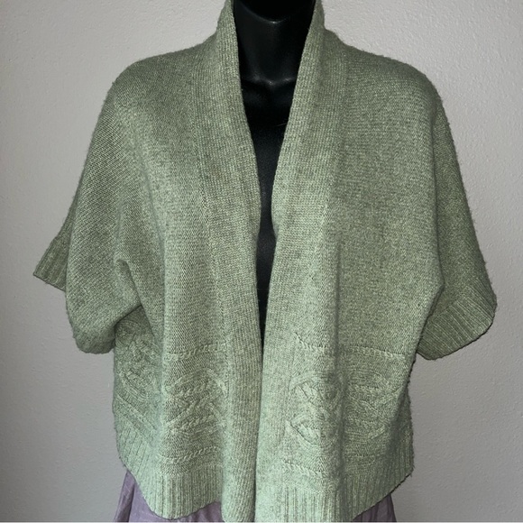 Fenn Wright Manson Green Open Cardigan Sweater XL Nylon/Angora/Wool Blend - Picture 1 of 11